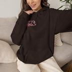 Pink Floral Cross Hoodie — "Made by Karla" Faith Pullover
