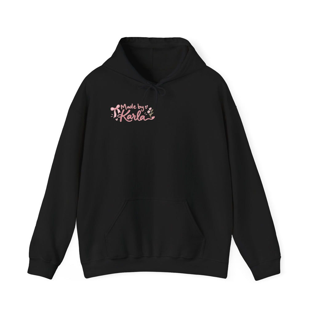 Pink Floral Cross Hoodie — "Made by Karla" Faith Pullover