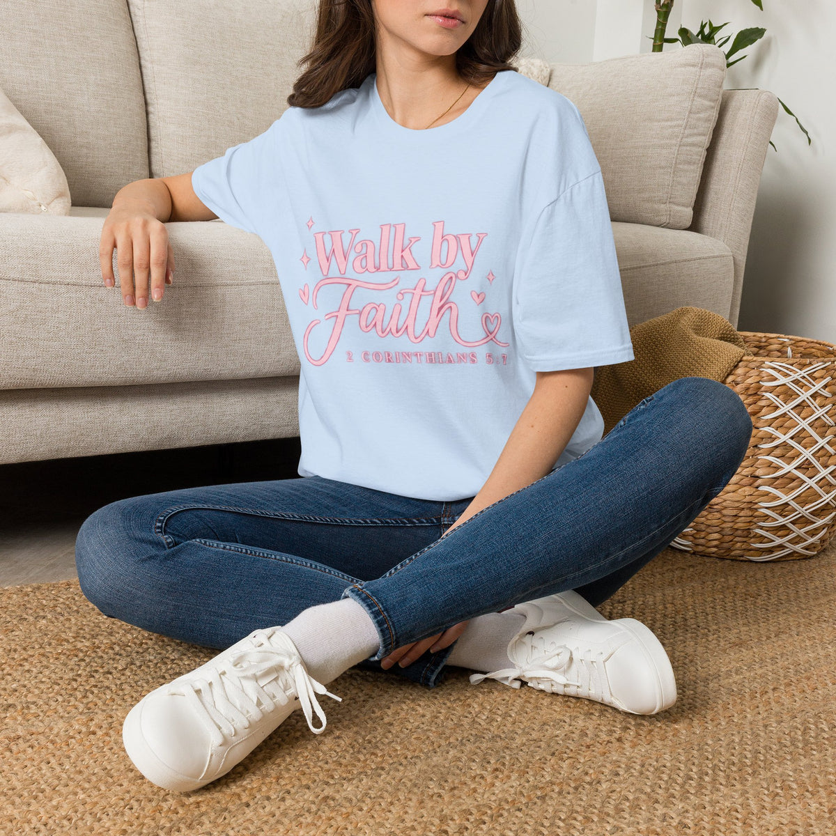 Faith Graphic T-Shirt — "Walk by Faith" Inspirational Christian Tee