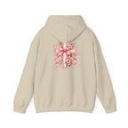 Pink Floral Cross Hoodie — "Made by Karla" Faith Pullover