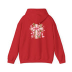 Pink Floral Cross Hoodie — "Made by Karla" Faith Pullover