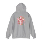 Pink Floral Cross Hoodie — "Made by Karla" Faith Pullover