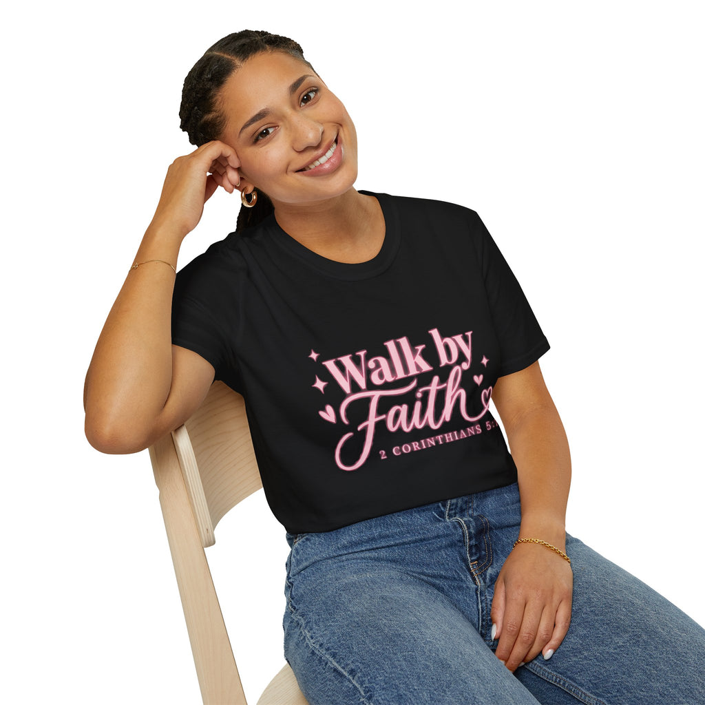 Faith Graphic T-Shirt — "Walk by Faith" Inspirational Christian Tee