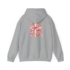 Pink Floral Cross Hoodie — "Made by Karla" Faith Pullover