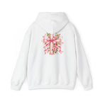 Pink Floral Cross Hoodie — "Made by Karla" Faith Pullover