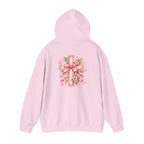 Pink Floral Cross Hoodie — "Made by Karla" Faith Pullover