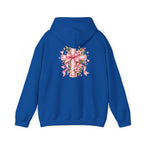 Pink Floral Cross Hoodie — "Made by Karla" Faith Pullover