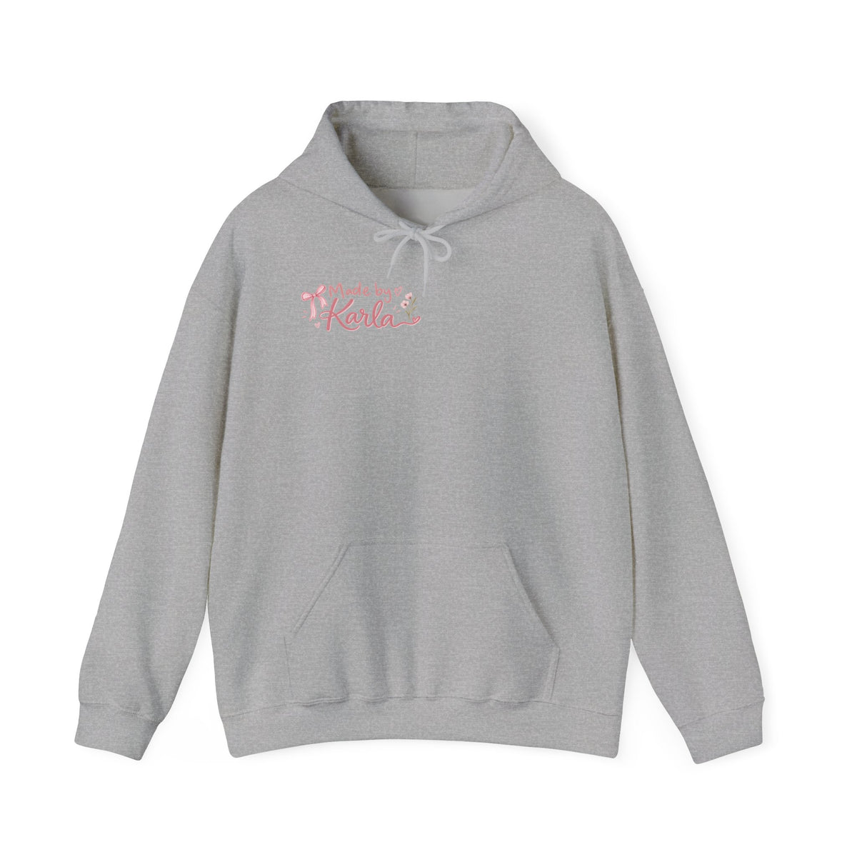 Pink Floral Cross Hoodie — "Made by Karla" Faith Pullover