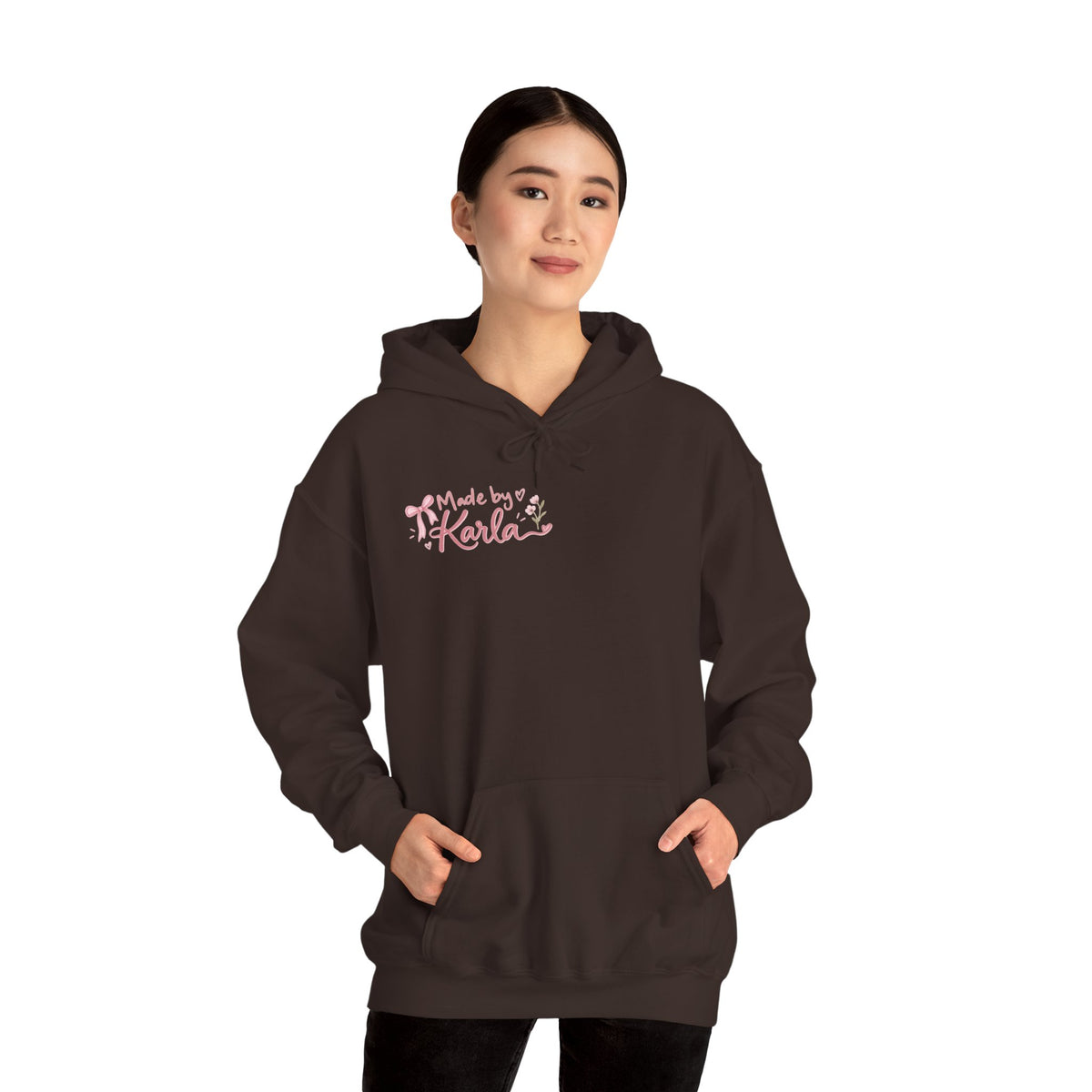 Pink Floral Cross Hoodie — "Made by Karla" Faith Pullover