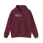 Pink Floral Cross Hoodie — "Made by Karla" Faith Pullover