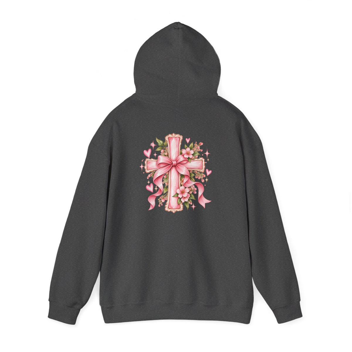Pink Floral Cross Hoodie — "Made by Karla" Faith Pullover