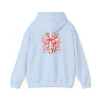 Pink Floral Cross Hoodie — "Made by Karla" Faith Pullover