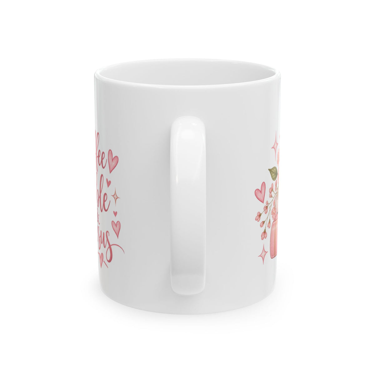 Pink Floral Bow Ceramic Mug – Romantic Coffee & Tea Gift