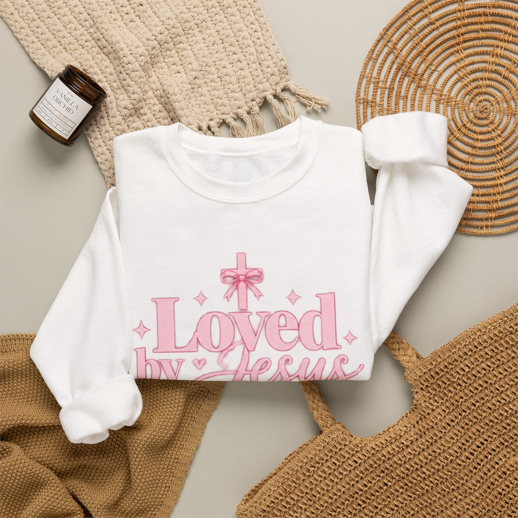 Loved by Jesus Christian Crewneck Sweatshirt