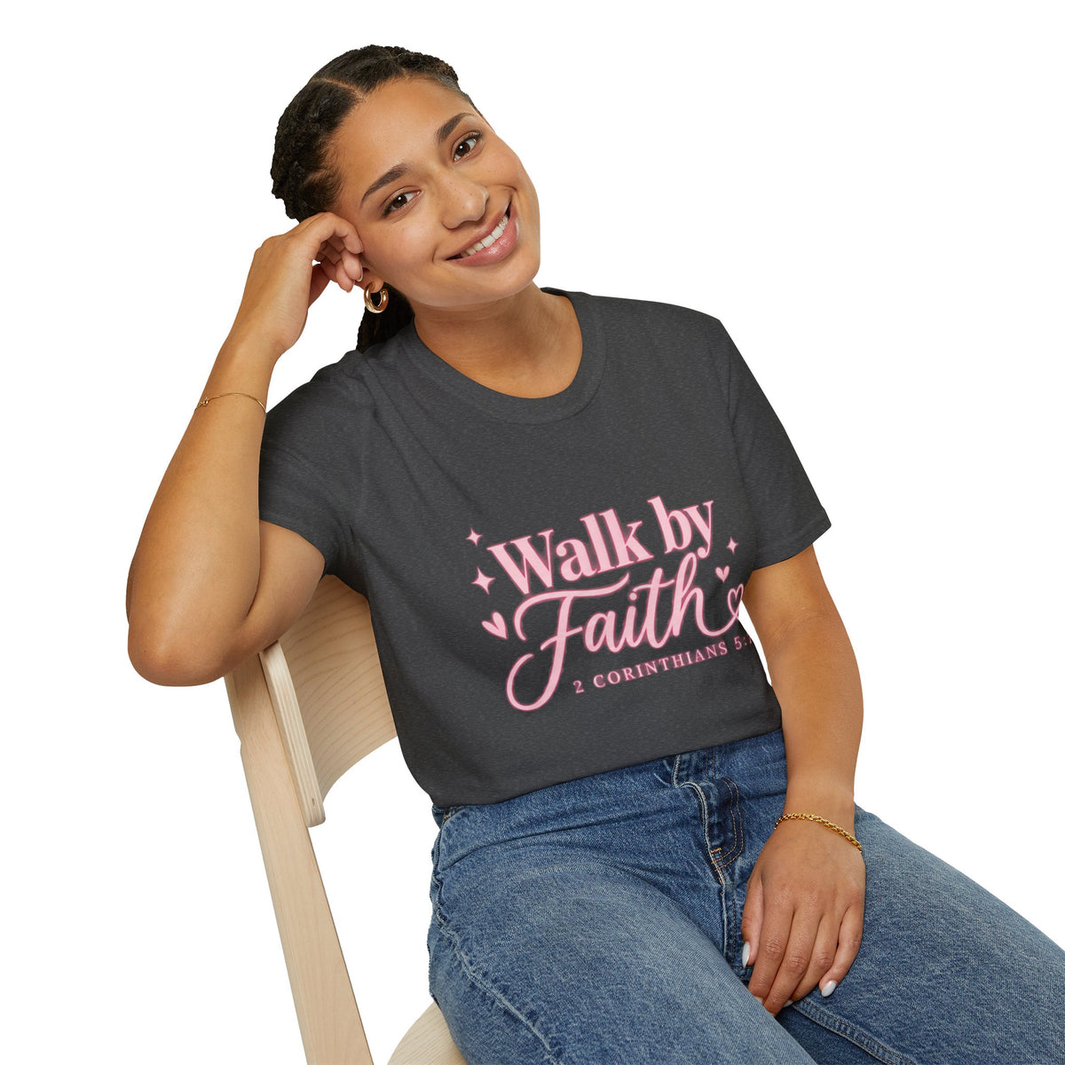 Faith Graphic T-Shirt — "Walk by Faith" Inspirational Christian Tee