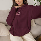 Pink Floral Cross Hoodie — "Made by Karla" Faith Pullover