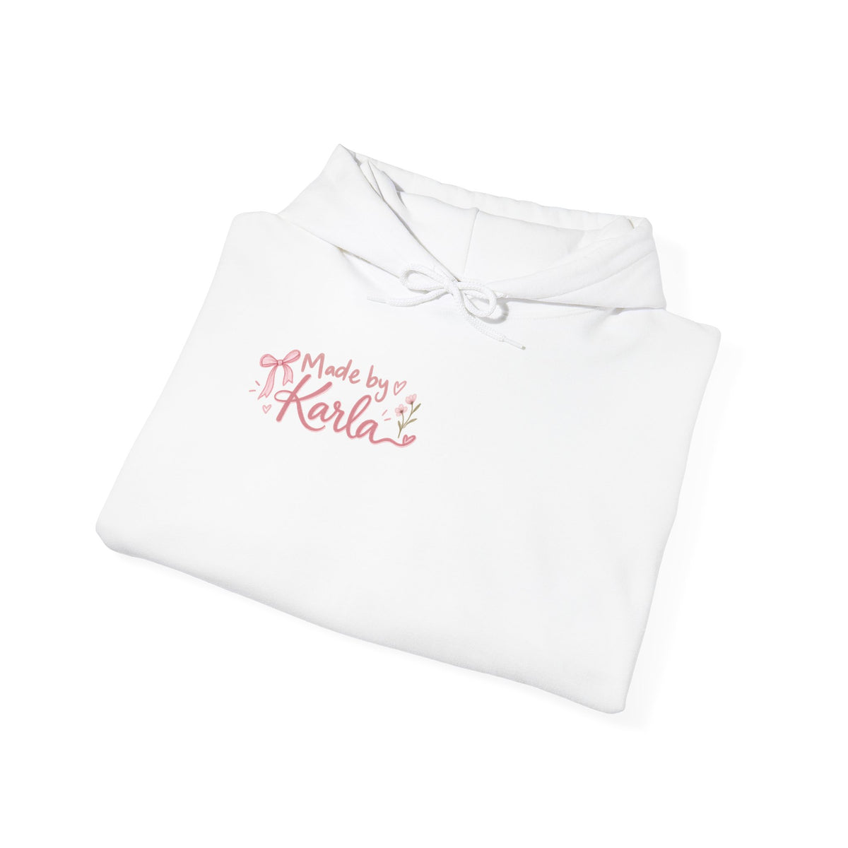 Pink Floral Cross Hoodie — "Made by Karla" Faith Pullover