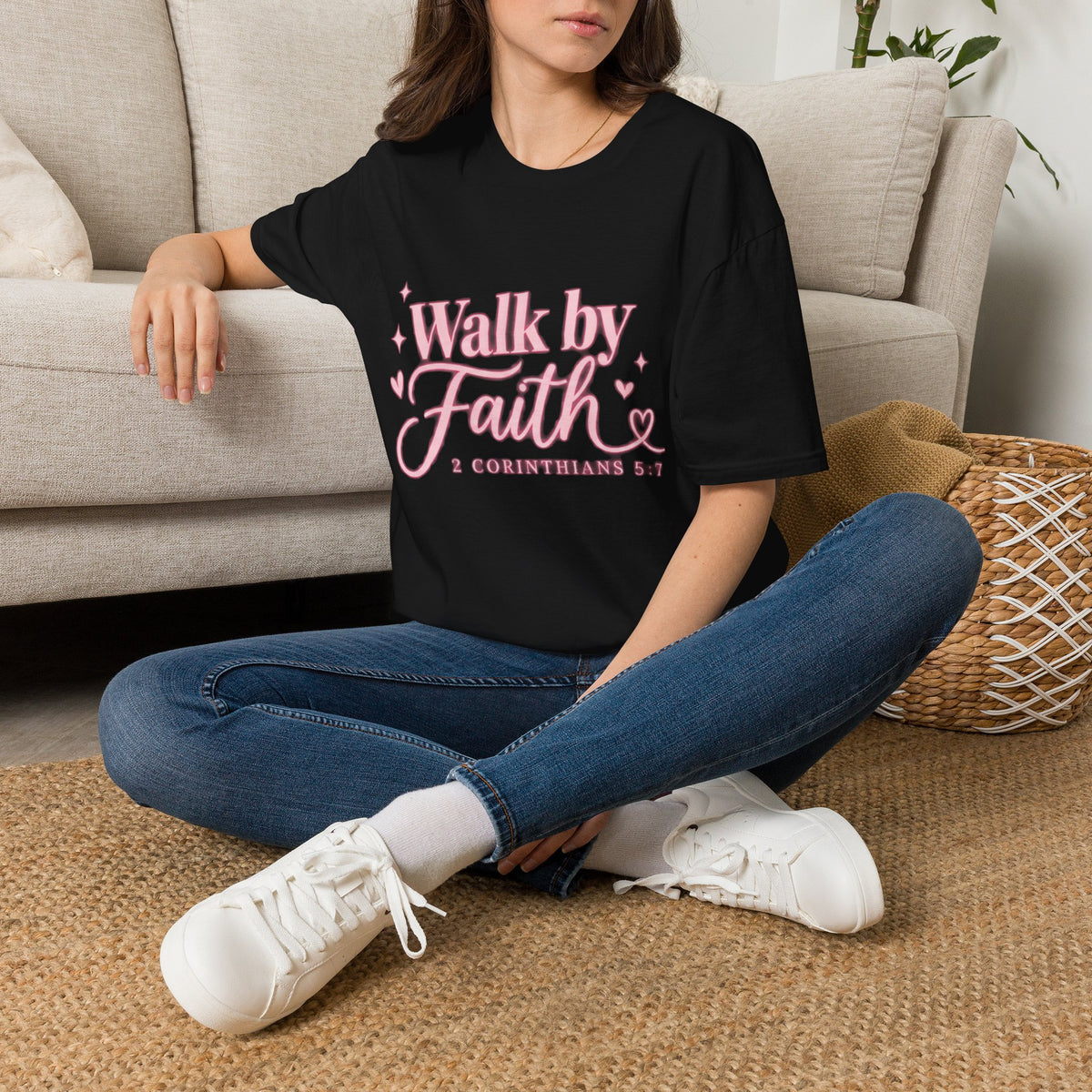 Faith Graphic T-Shirt — "Walk by Faith" Inspirational Christian Tee