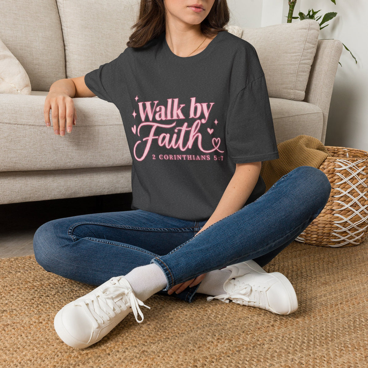 Faith Graphic T-Shirt — "Walk by Faith" Inspirational Christian Tee