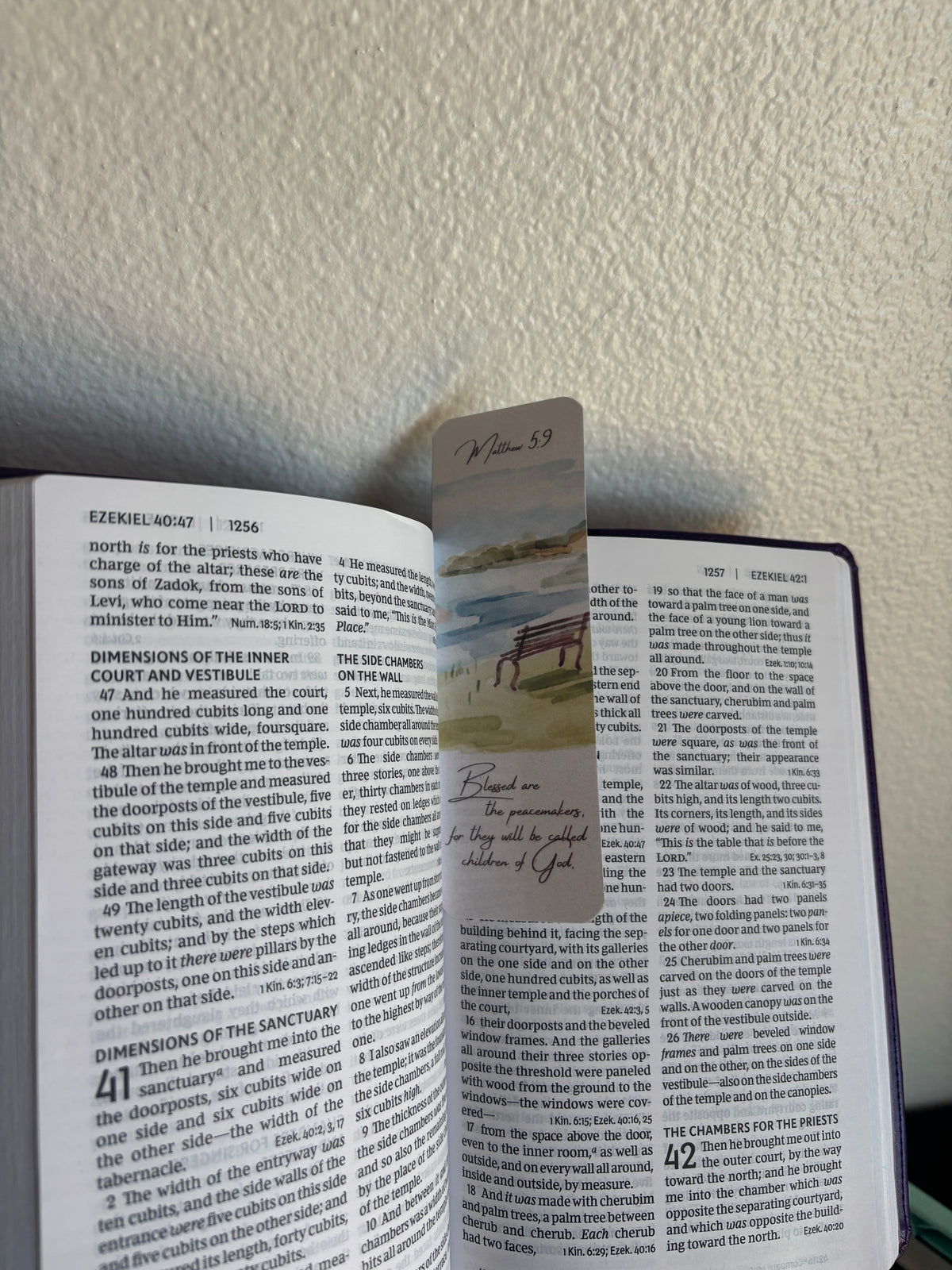 Watercolor Faith Bookmark | Matthew 5:9 💙📖