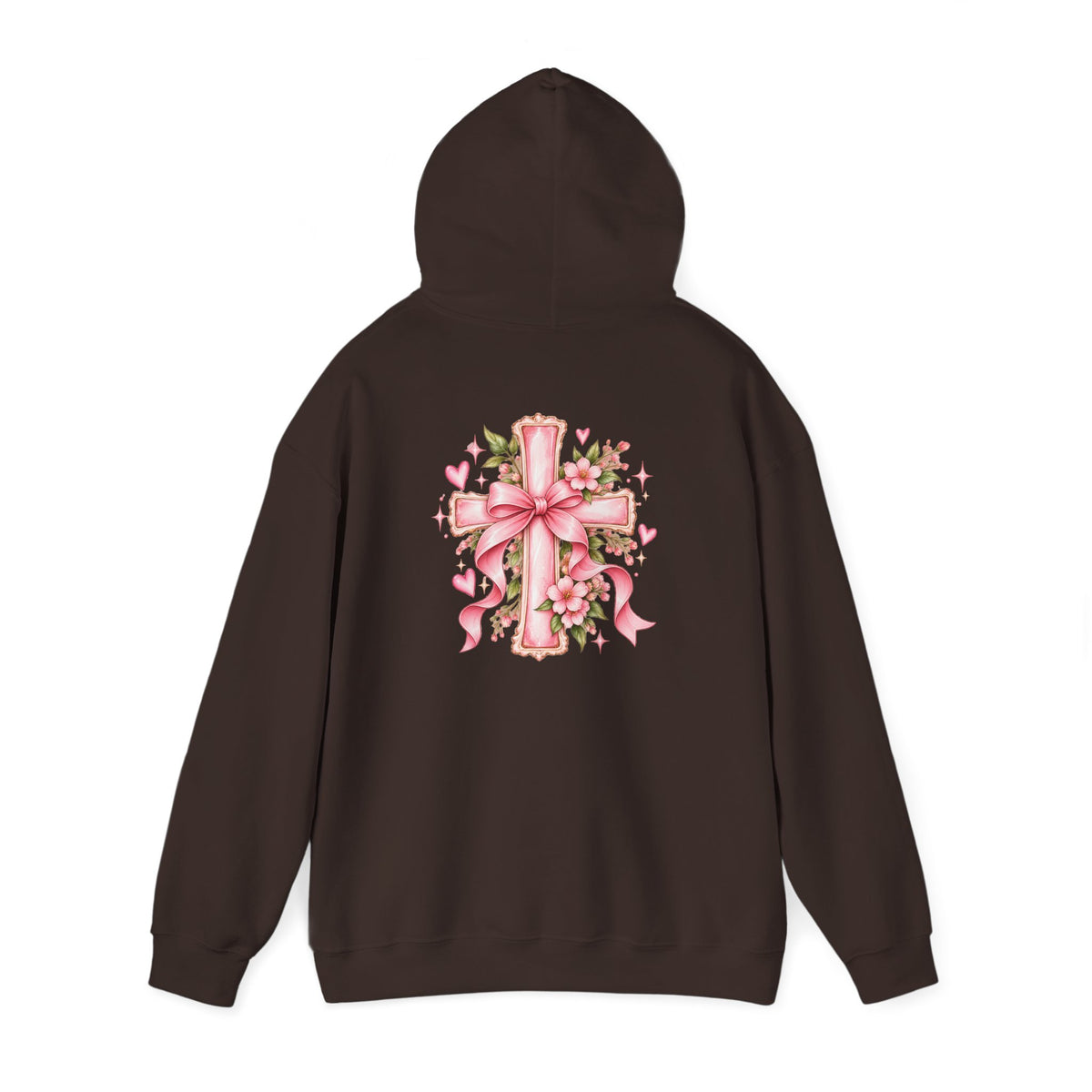 Pink Floral Cross Hoodie — "Made by Karla" Faith Pullover