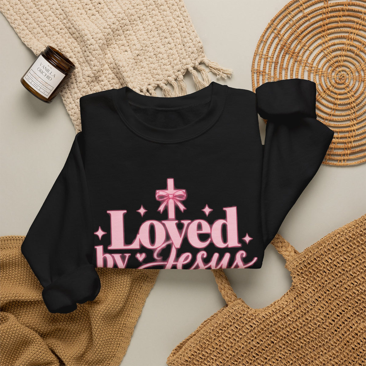 Loved by Jesus Christian Crewneck Sweatshirt
