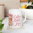 Pink Floral Bow Ceramic Mug – Romantic Coffee & Tea Gift