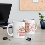 Pink Floral Bow Ceramic Mug – Romantic Coffee & Tea Gift