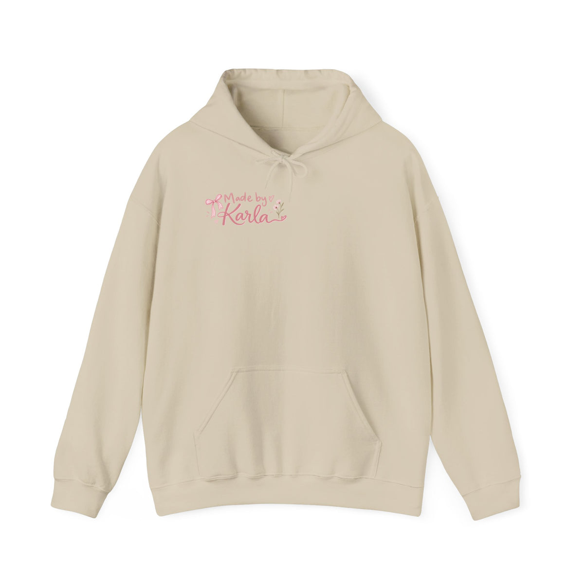 Pink Floral Cross Hoodie — "Made by Karla" Faith Pullover