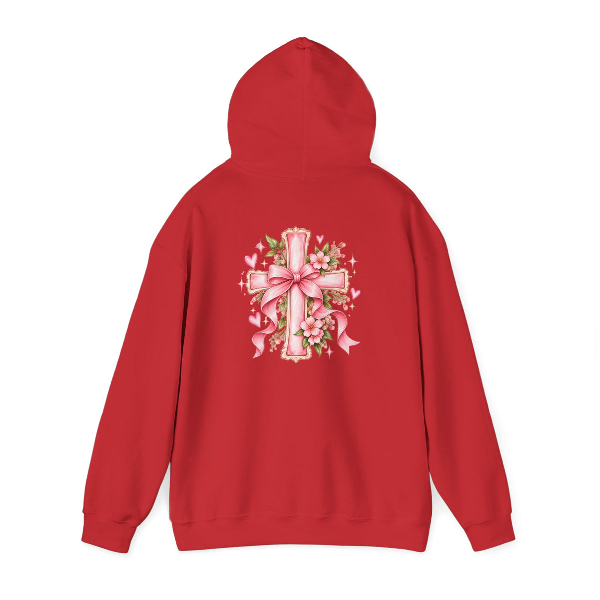 Pink Floral Cross Hoodie — "Made by Karla" Faith Pullover