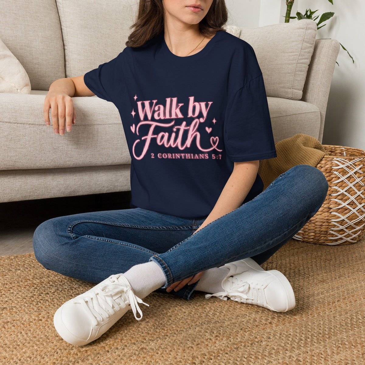Faith Graphic T-Shirt — "Walk by Faith" Inspirational Christian Tee