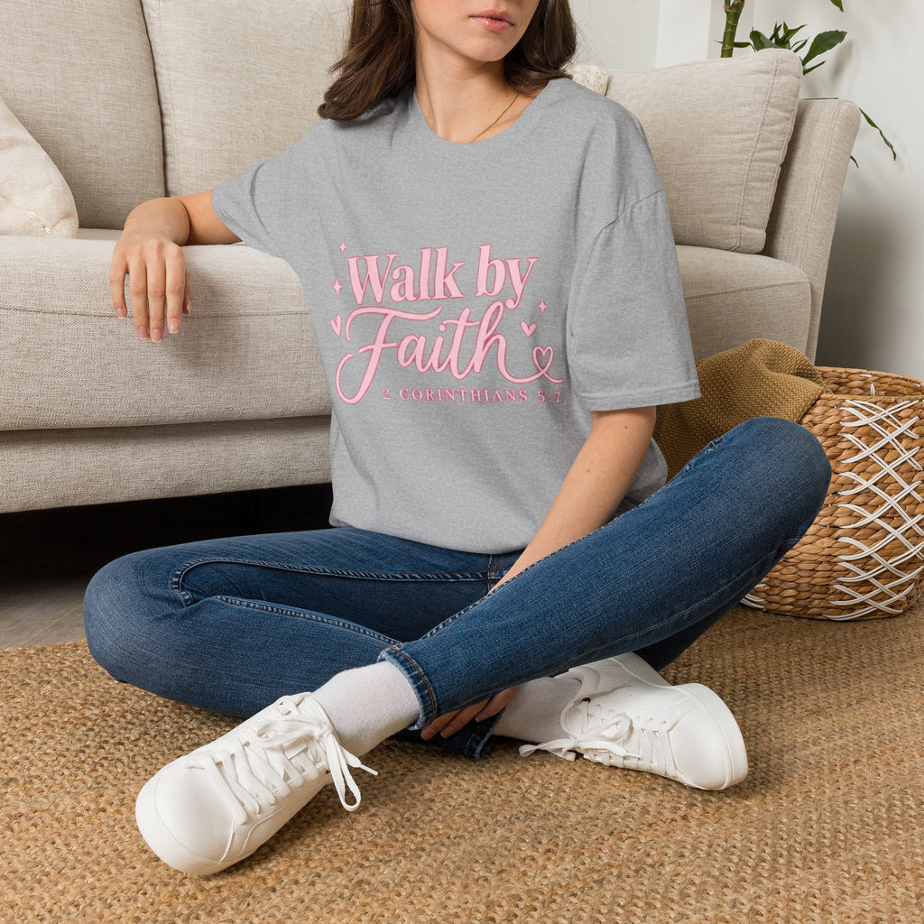 Faith Graphic T-Shirt — "Walk by Faith" Inspirational Christian Tee