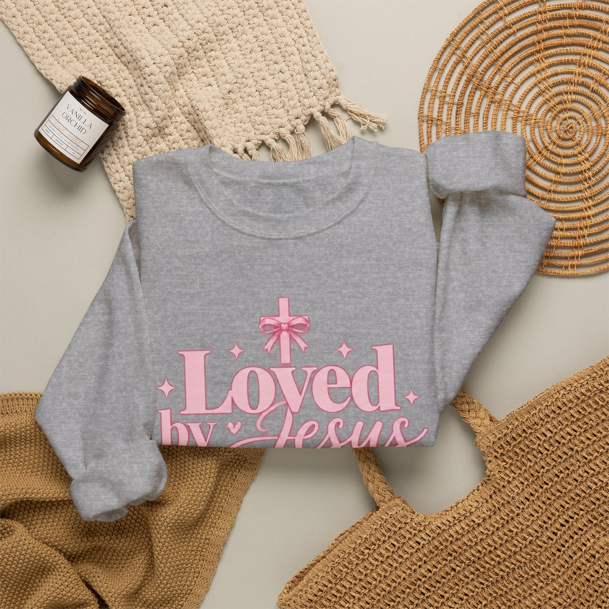 Loved by Jesus Christian Crewneck Sweatshirt