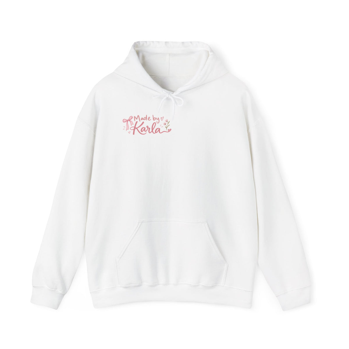 Pink Floral Cross Hoodie — "Made by Karla" Faith Pullover