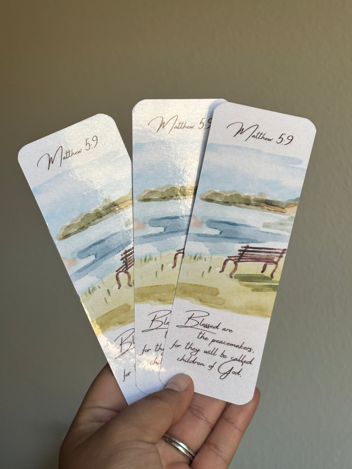 Watercolor Faith Bookmark | Matthew 5:9 💙📖