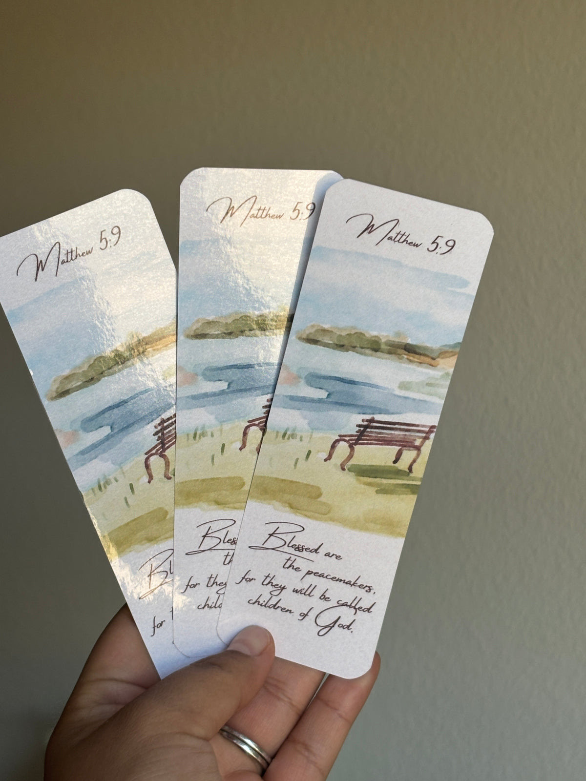 Watercolor Faith Bookmark | Matthew 5:9 💙📖