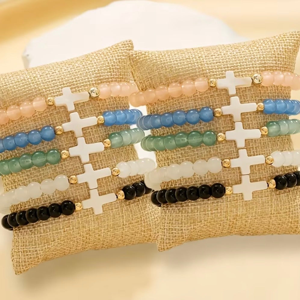 Faith Cross Beaded Bracelet✝️